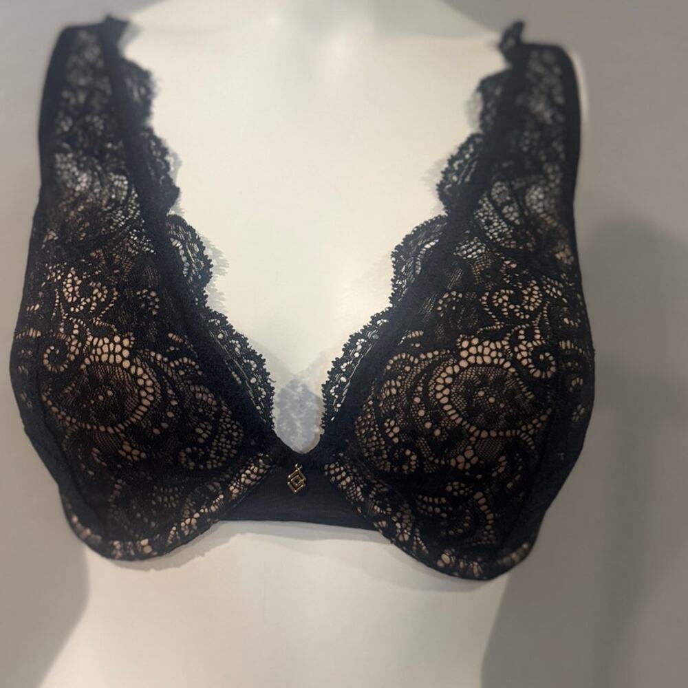 Thirdlove Lace Contour Plunge Bra Black 32F